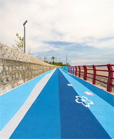 舟山長峙島彩色透水混凝土跑道 舟山長峙島彩色透水混凝土跑道